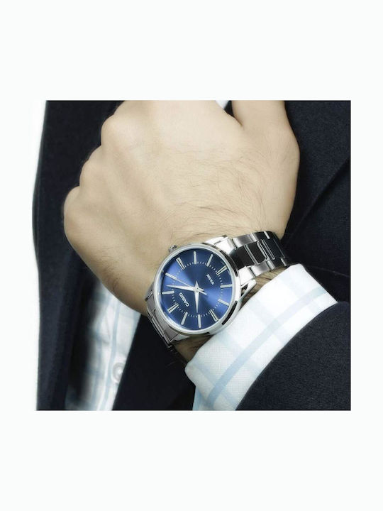 Casio Ρολόι Μπαταρίας με Μεταλλικό Μπρασελέ Casio Ρολόι Μπαταρίας με Μεταλλικό Μπρασελέ
