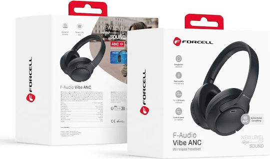 Forcell F-AUDIO Vibe Kabellose Bluetooth Über Ohr Kopfhörer mit 20 Stunden Betriebszeit Schwarz