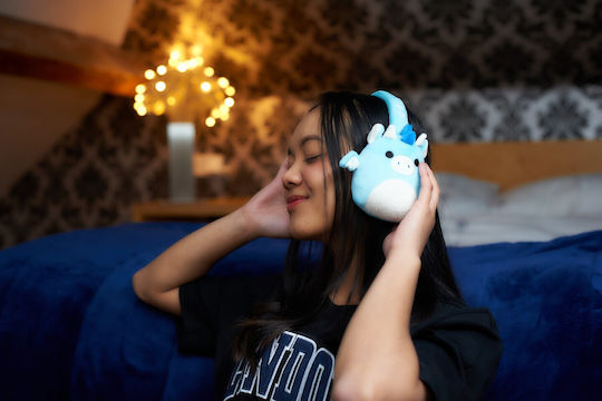 Jazwares Squishmallows Plush Wireless / Wired Over Ear Headphones with 6 hours of Operation Winston The Owl