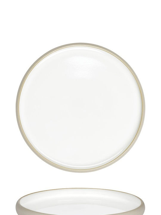 Ready Plate Shallow Ceramic White with Diameter 21cm 5pcs