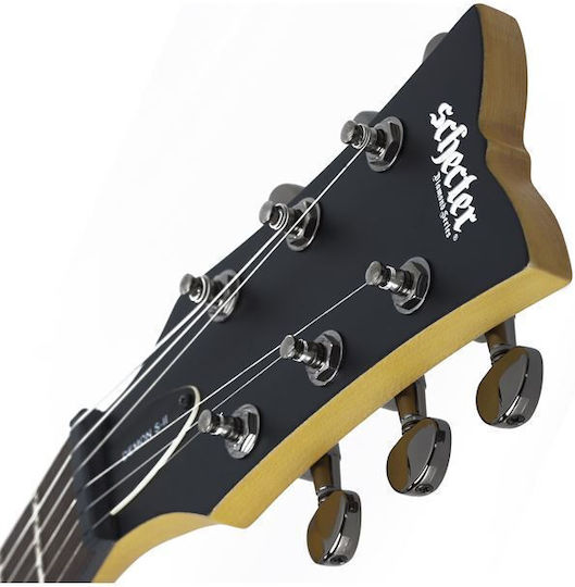 Schecter Demon S-II Elektrische Gitarre mit HH Tonabnehmerkonfiguration Matte Black
