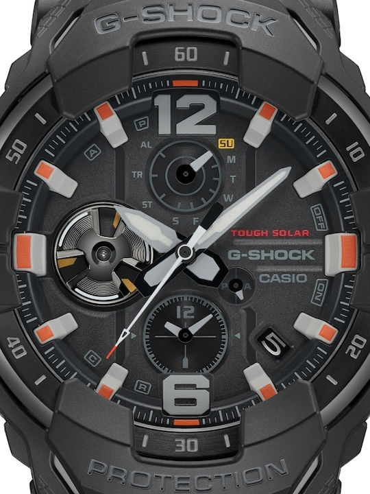 Casio G-shock Ceas Bărbați Solar cu Curea Neagră din Cauciuc