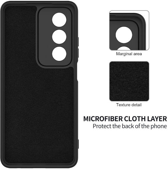 Solid Color Back Cover Silicone Black (Oppo A80 5G)