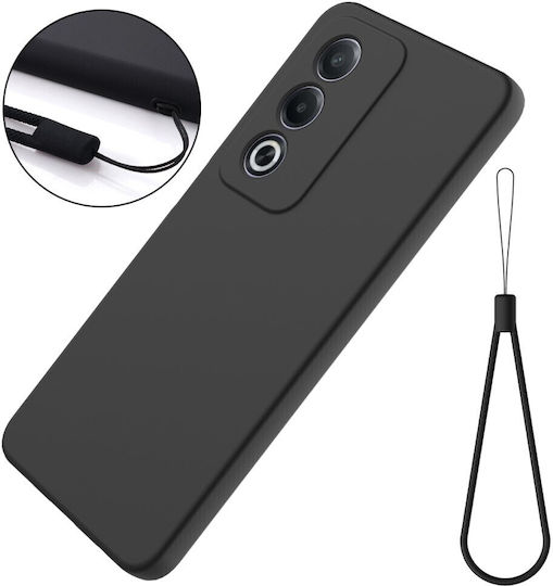 Solid Color Back Cover Silicone Black (Oppo A80 5G)