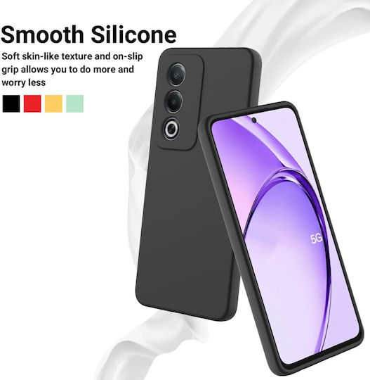Solid Color Back Cover Silicone Black (Oppo A80 5G)