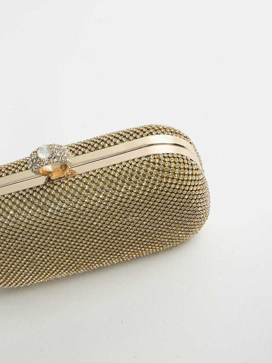 Evening Handbag with Strass Gold Gold