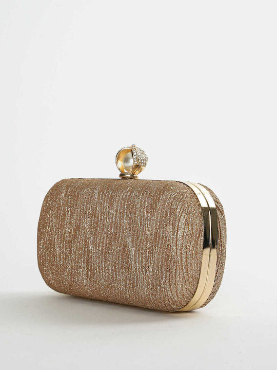 Τσαντάκι Clutch Ανάγλυφο Glitter Μπρονζέ Μπρονζέ