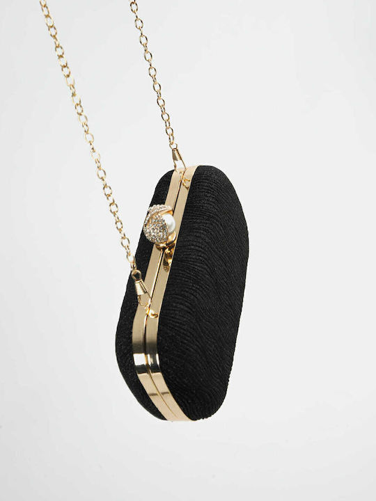 Τσαντάκι Clutch Ανάγλυφο Glitter Μαύρο Μαύρο