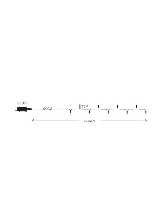 700 Lights LED 34.95m. Cold White in String 1pcs
