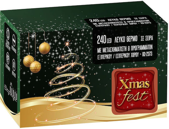240 Λαμπάκια LED 15μ. Θερμό Λευκό σε Σειρά