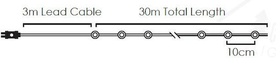300 Lămpițe LED 33m. Albe tip Șir 1buc
