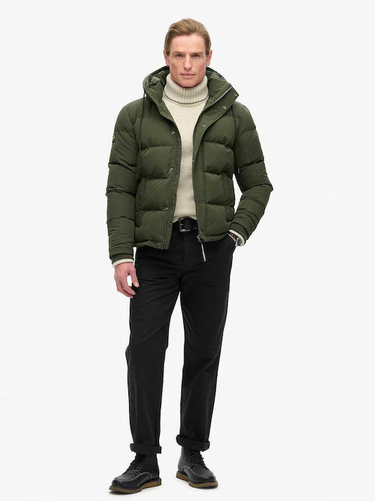 D3 Ovin Everest Short Winter Jacket Puffer Army Green