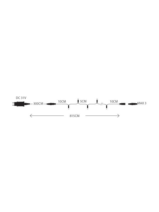 100 Λαμπάκια LED 4.95μ. Μπλε σε Σειρά