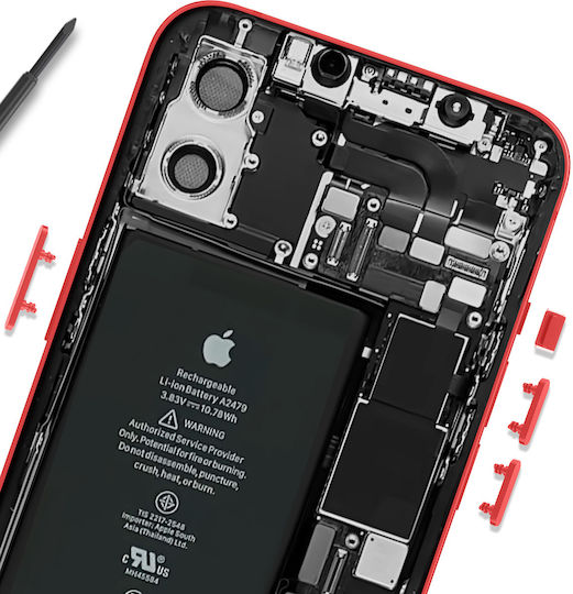 Clappio Power Volume Mute Button Iphone 12 12 Pro Red
