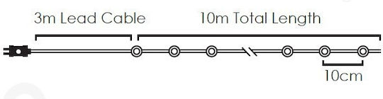 100 Lights LED 13m. Warm White in String 1pcs