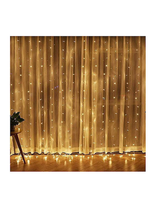480 Светлини LED 3m. x 300бр Топъл бял тип Завеса 1бр 480 Светлини LED 3m. x 300бр Топъл бял тип Завеса 1бр