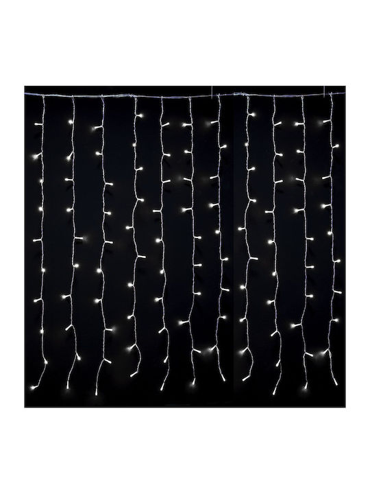 144 Lichterketten LED 1.2m. x 120cm Weiße Typ Vorhang 1Stück