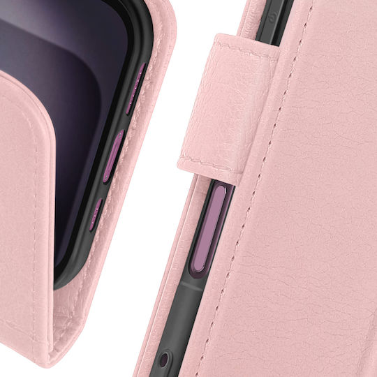 Avizar Hülle iPhone 16 Plus Klappetui Brieftasche Video-Halter Roségold