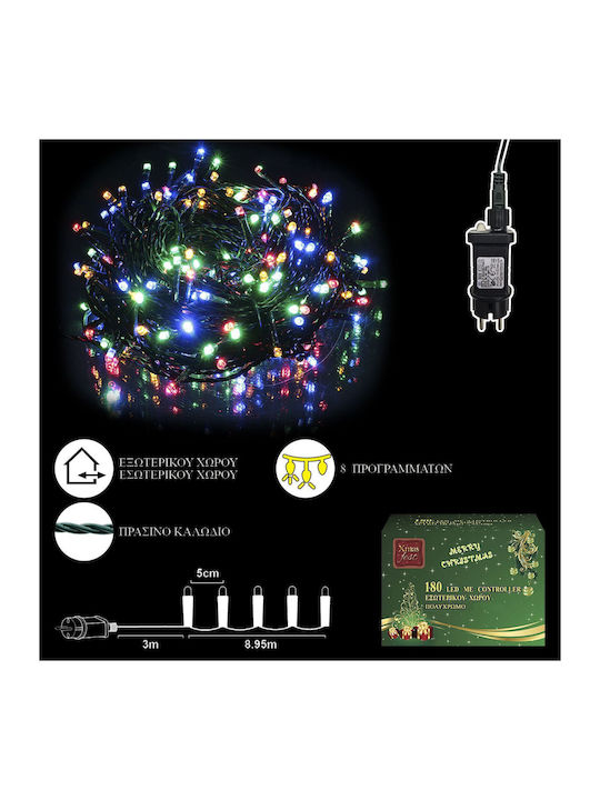 180 Λαμπάκια LED 12μ. Πολύχρωμα σε Σειρά