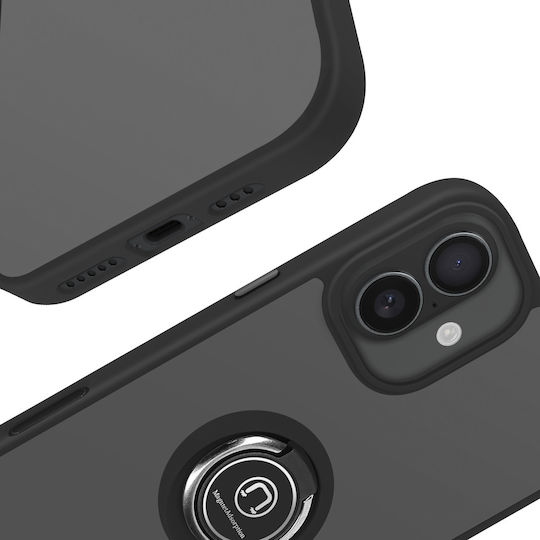 Avizar Case Iphone 16 Plus Bague Métallique Support Vidéo Black