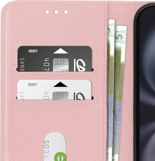 Avizar Hülle iPhone 16 Plus Klappetui Brieftasche Video-Halter Roségold