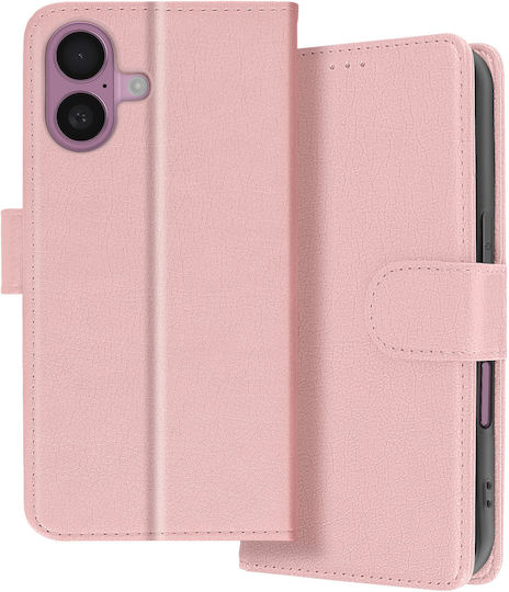 Avizar Hülle iPhone 16 Plus Klappetui Brieftasche Video-Halter Roségold