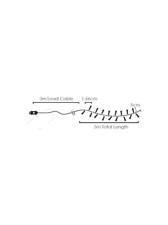 300 Lights LED 5m. Cold White in String 1pcs