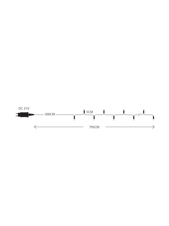 100 Λαμπάκια LED 4.95μ. Πράσινα σε Σειρά