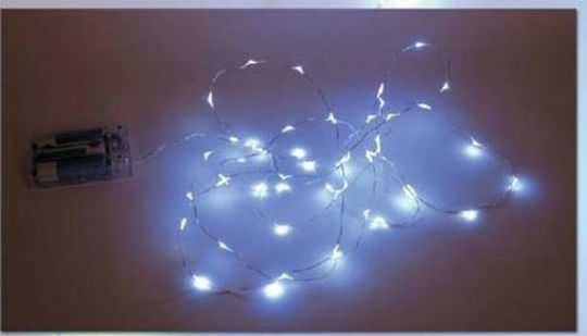 50 Светлини LED 5m. Хладен бял На батерия тип Лента 1бр