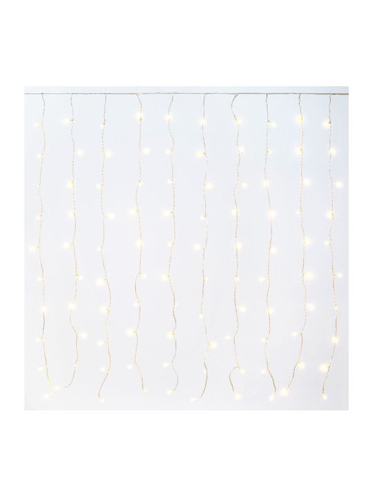 200 Светлини LED 2m. x 100бр Бели тип Завеса 1бр