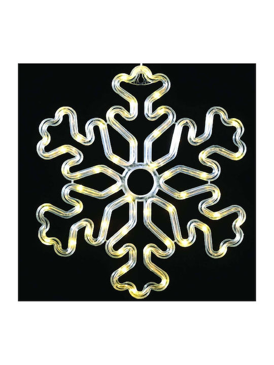 Aca Christmas Plastic Rope Light in Shape Flake White 30.5x27.5cm 3pcs Plastic