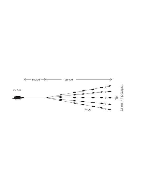 400 Λαμπάκια LED 2μ. x 4500εκ. Λευκά τύπου Χταπόδι