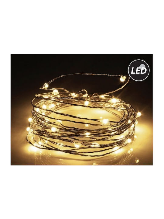 100 Lights LED 10m. Warm White in String 1pcs
