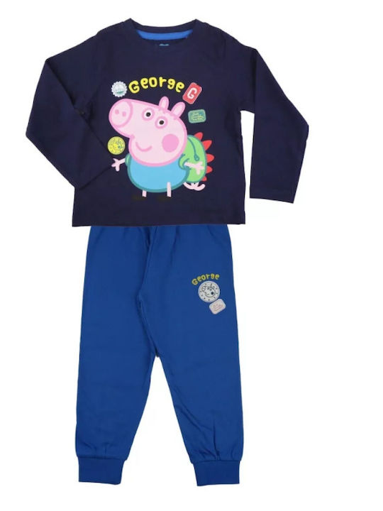 Kids' Set with Pants Winter 4pcs Blue George Pig