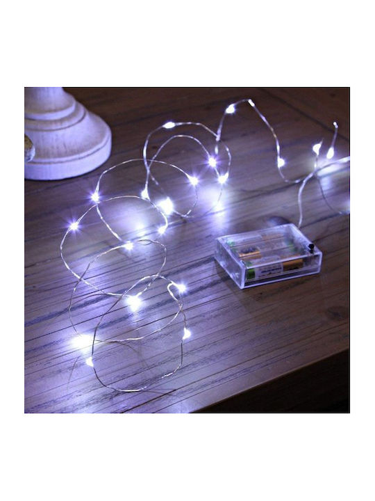 30 Lights LED 3m. Cold White Battery in String 1pcs