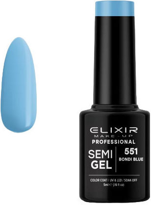 Elixir Semi Gel Ημιμόνιμο Βερνίκι Νυχιών Bondi Blue 551 5ml