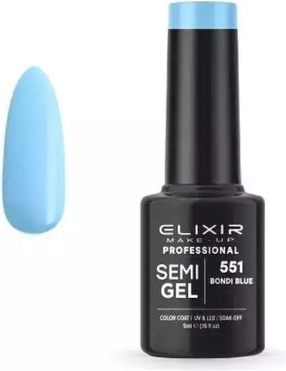 Elixir Semi Gel Ημιμόνιμο Βερνίκι Νυχιών Bondi Blue 551 5ml