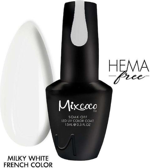 Mixcoco Ημιμόνιμο Βερνίκι Νυχιών Milky White 15ml