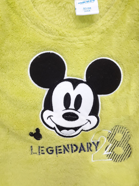 Disney Παιδική Πιτζάμα Χειμωνιάτικη Coral Lime Mickey Disney Παιδική Πιτζάμα Χειμωνιάτικη Coral Lime Mickey