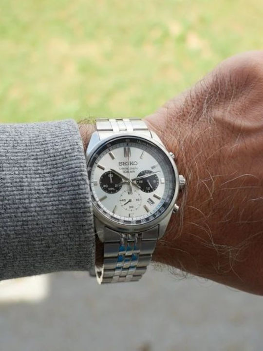 Seiko Sports Ρολόι Μπαταρίας με Μεταλλικό Μπρασελέ