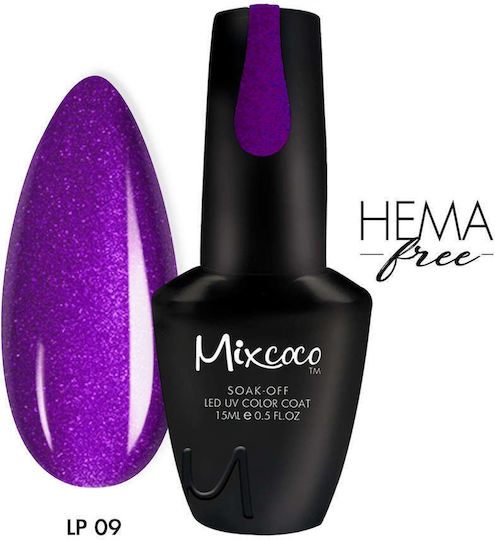 Mixcoco Semi-Permanent Nail Polish 009 with Glitter 15ml 1pcs