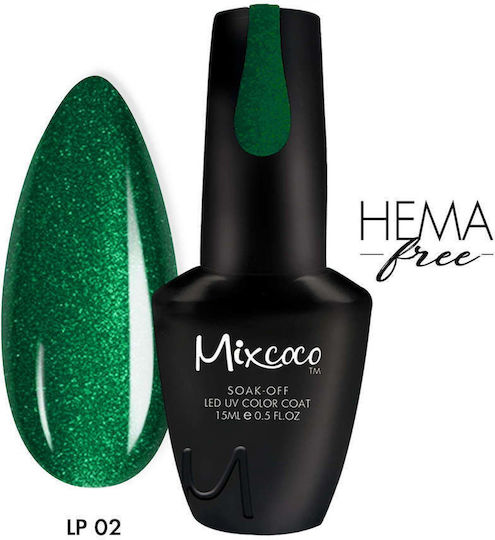 Mixcoco Ημιμόνιμο Βερνίκι Νυχιών LP-002 με Glitter 15ml