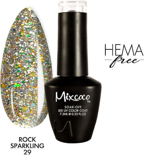 Mixcoco Halb-permanenter Nagellack 29 mit Glitter 7.5ml 1Stück