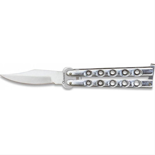 Martinez Albainox Abanico Zamak 10cm Butterfly Knife Silver with Blade made of Stainless Steel