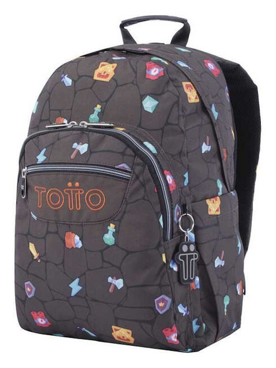 Totto Schulranzen Rucksack Grundschule Braun mit Flaschenhalter
