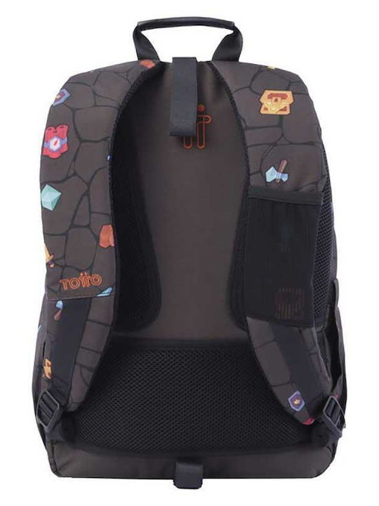 Totto Schulranzen Rucksack Grundschule Braun mit Flaschenhalter