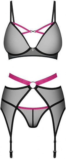 Obsessive Sexy Lingerie Sets with Transparency Black 3 Pieces