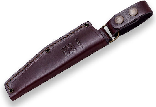Joker Bushcrafter Knife Brown in Leather Sheath