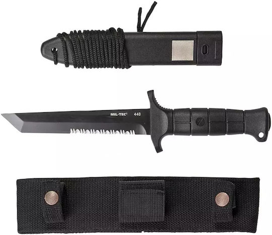 Mil-Tec KM2000 Survival Knife Black with Sheath
