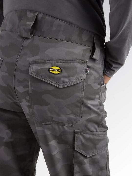 Utility Diadora Staff Cargo Camo Παντελόνι Εργασίας Γκρι
